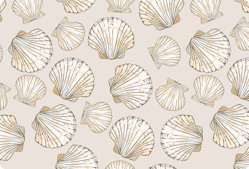 Alfombra vinílica animales con conchas grandes y pequeñas - TenVinilo