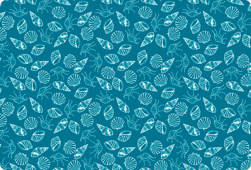 Alfombra vinílica animales con conchas marinas - TenVinilo