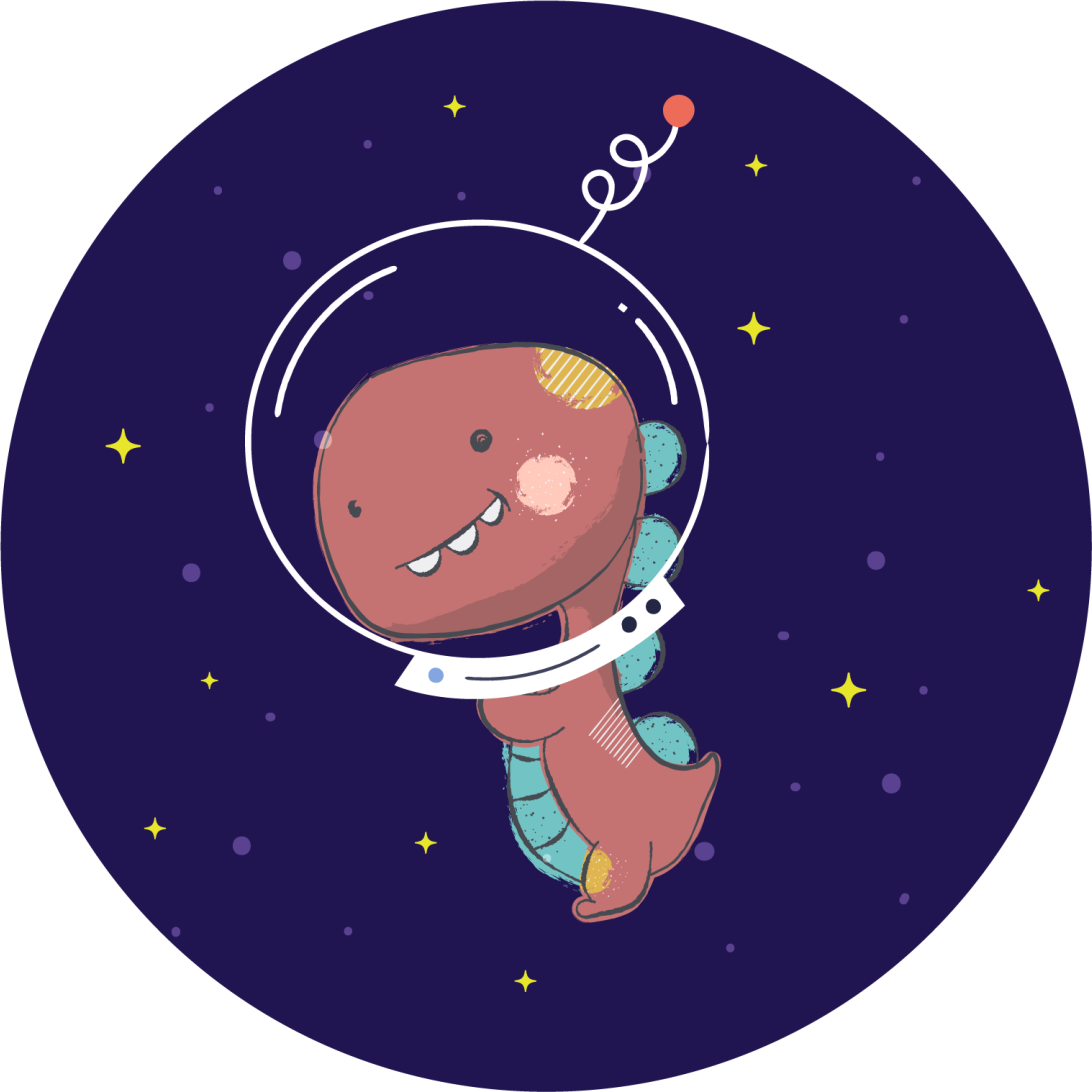 Alfombra vinílica animales t-rex espacial - TenVinilo