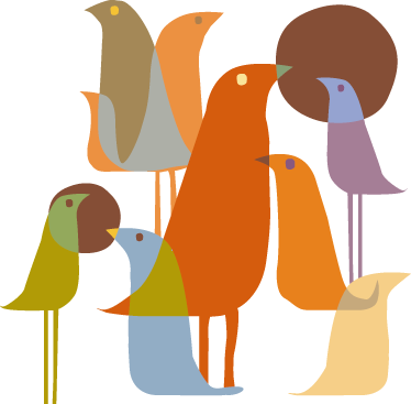 Alfombra vinílica animales estilo minimalista aves - TenVinilo