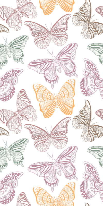 Alfombra vinílica animales mariposas ornamentales - TenVinilo
