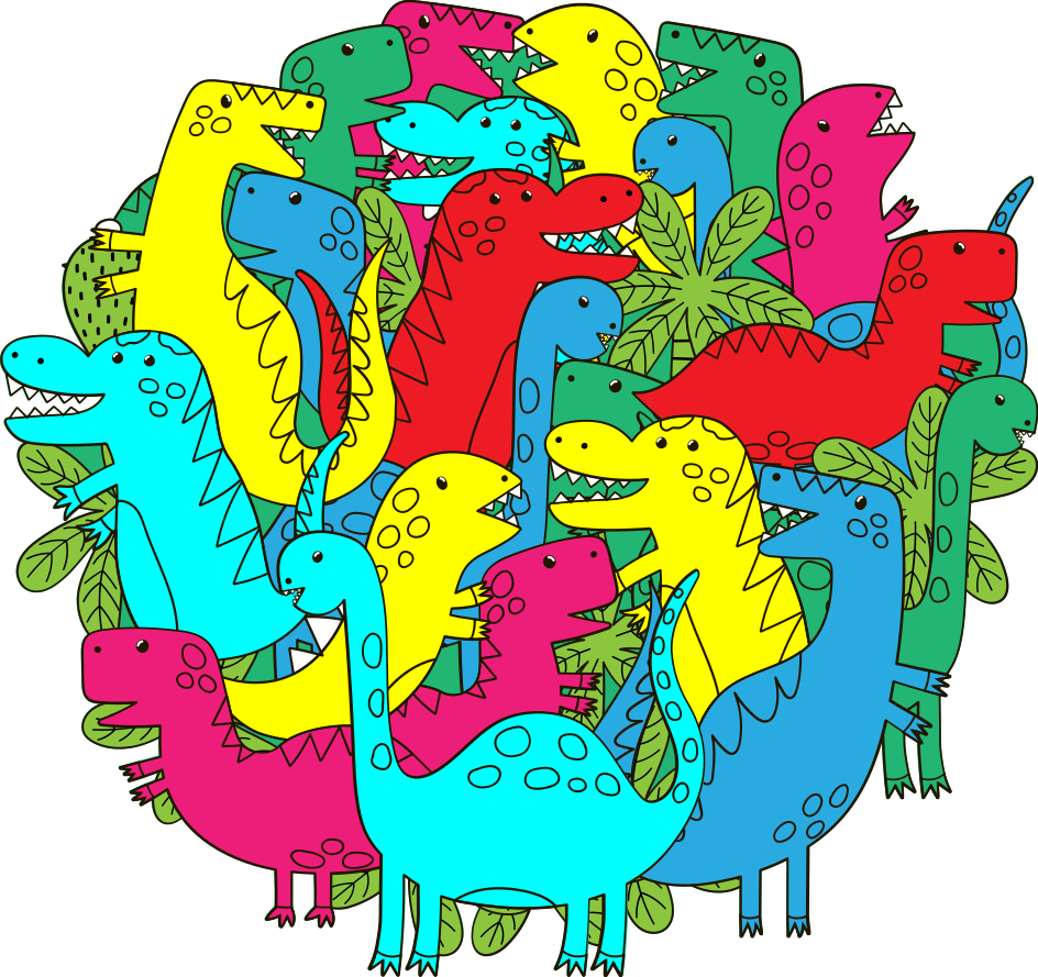 Alfombra vinílica animales dinosaurio colorido infantil - TenVinilo