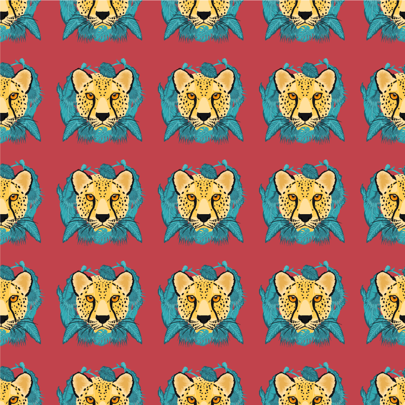 Alfombra vinílica animales estilo oriental leopardo - TenVinilo