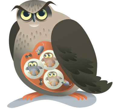 Alfombra vinílica animales madre búho - TenVinilo