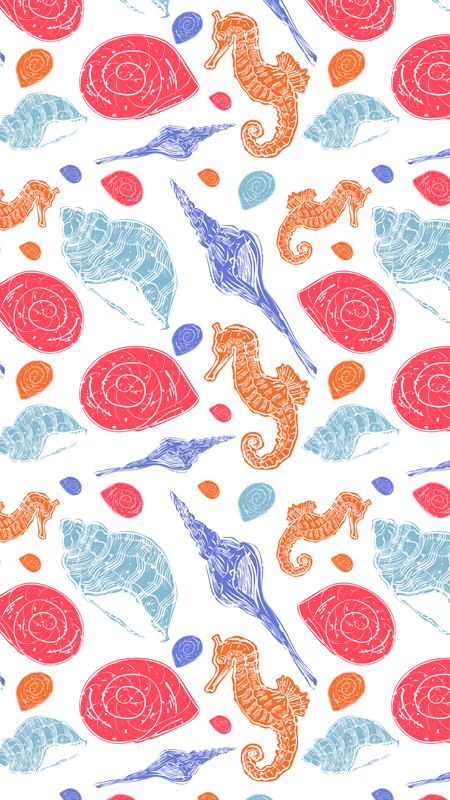 Alfombra vinílica animales azulejos submarinos - TenVinilo