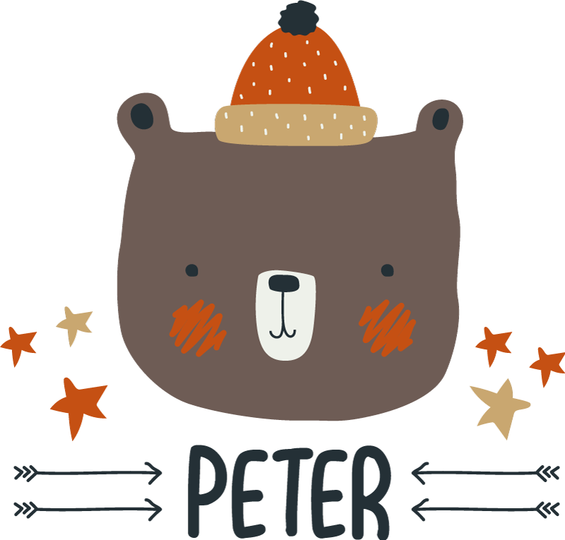 Alfombra vinílica animales oso nórdico personalizado - TenVinilo