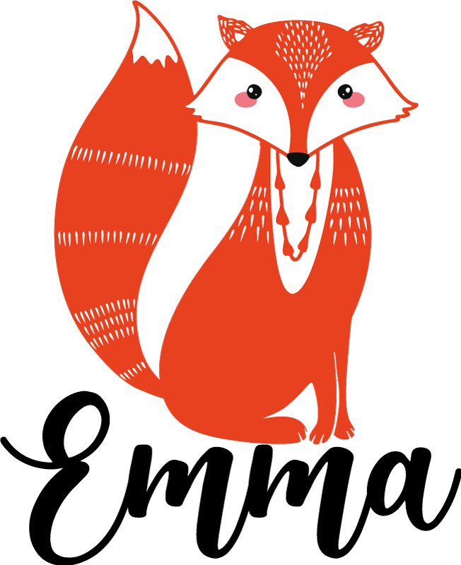 Alfombra vinílica animales zorro nórdico con nombre - TenVinilo