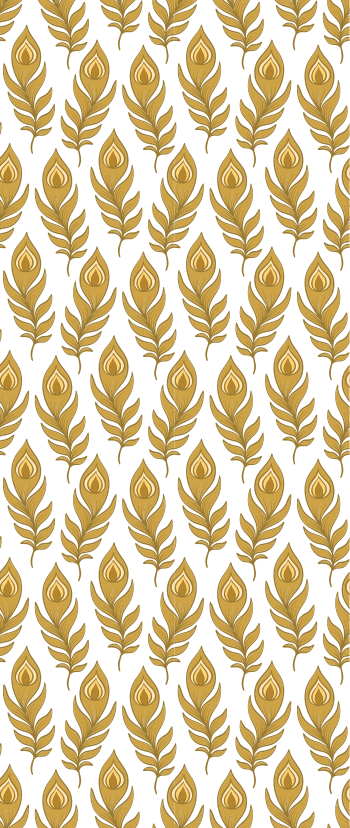 Alfombra vinílica animales pavo azul con flores doradas - TenVinilo