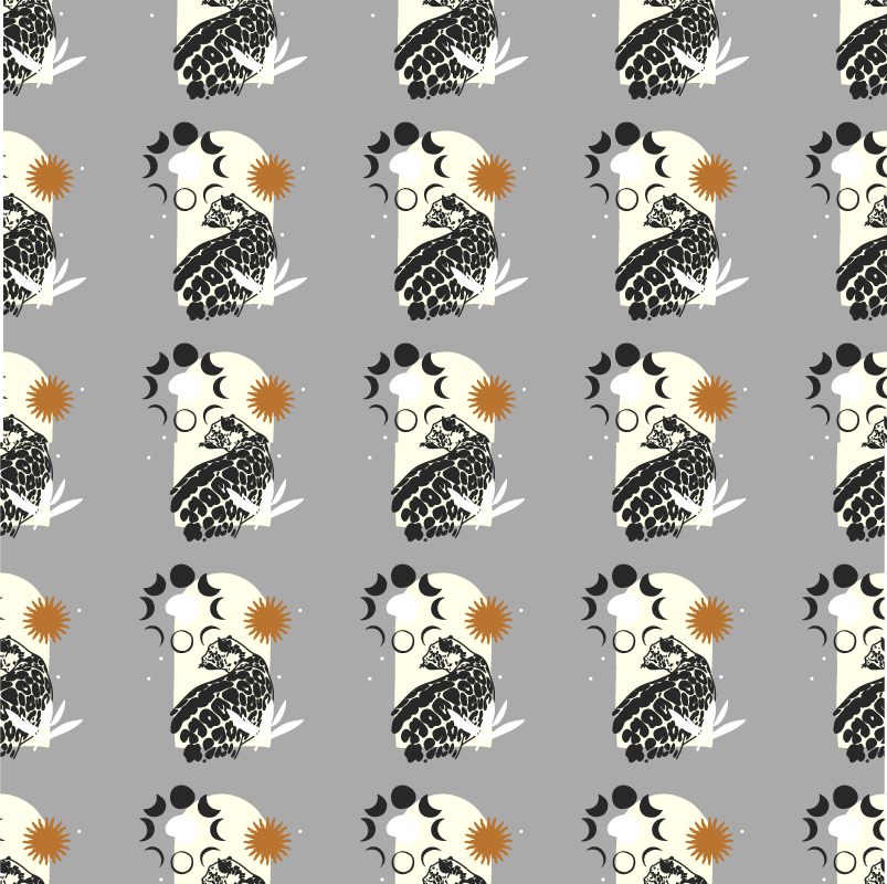 Alfombra vinílica animales leopardo negro bajo luna - TenVinilo