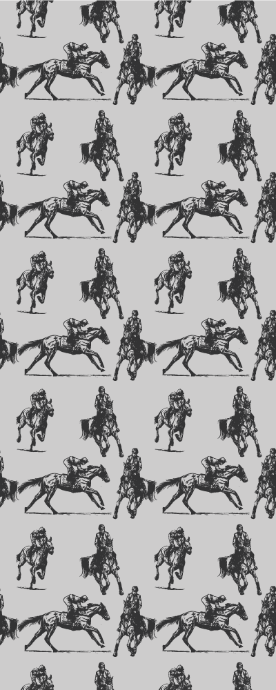 Alfombra vinílica animales caballos grises en posiciones - TenVinilo