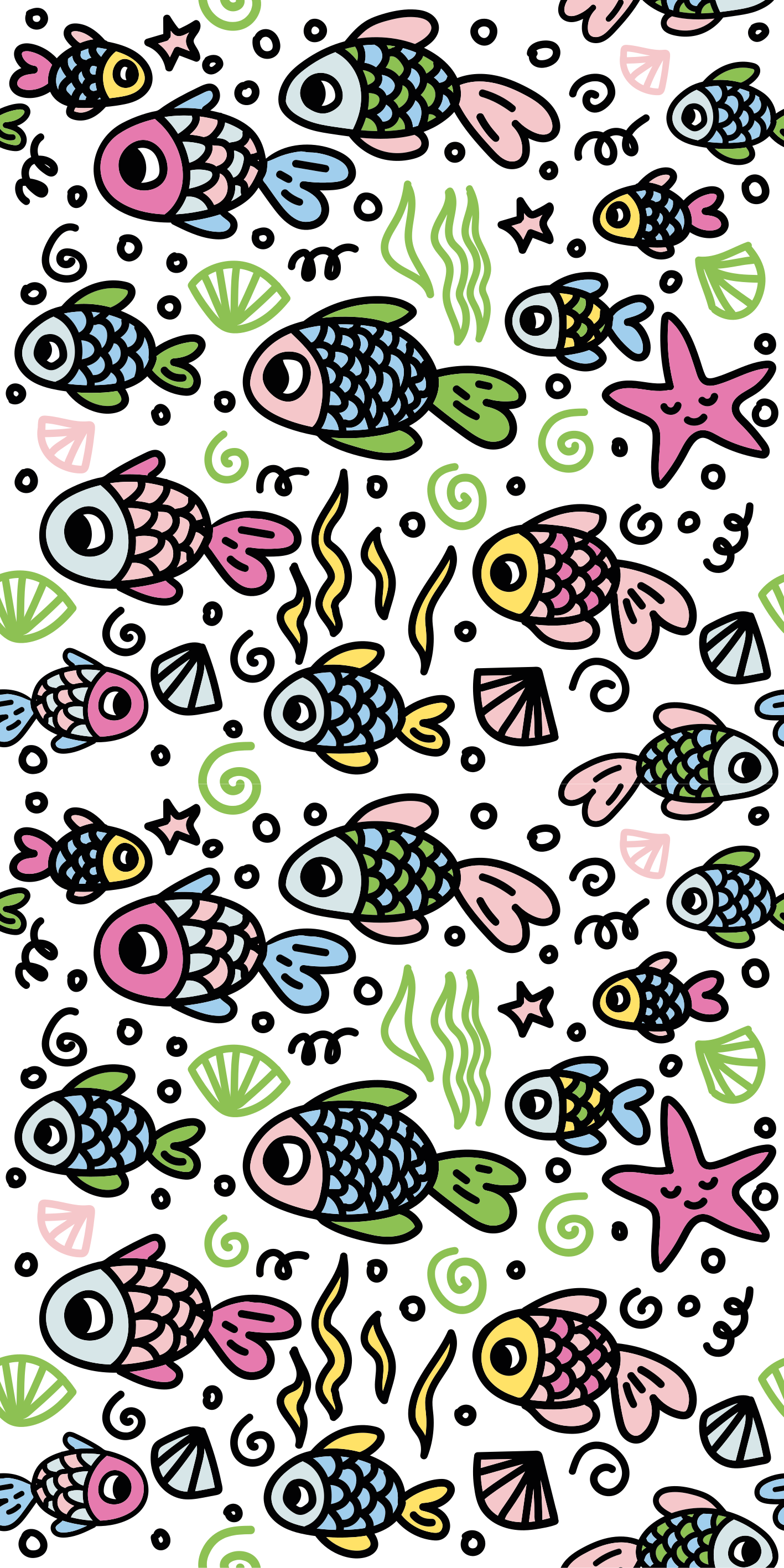 Alfombra vinílica animales patrón peces multicolor - TenVinilo