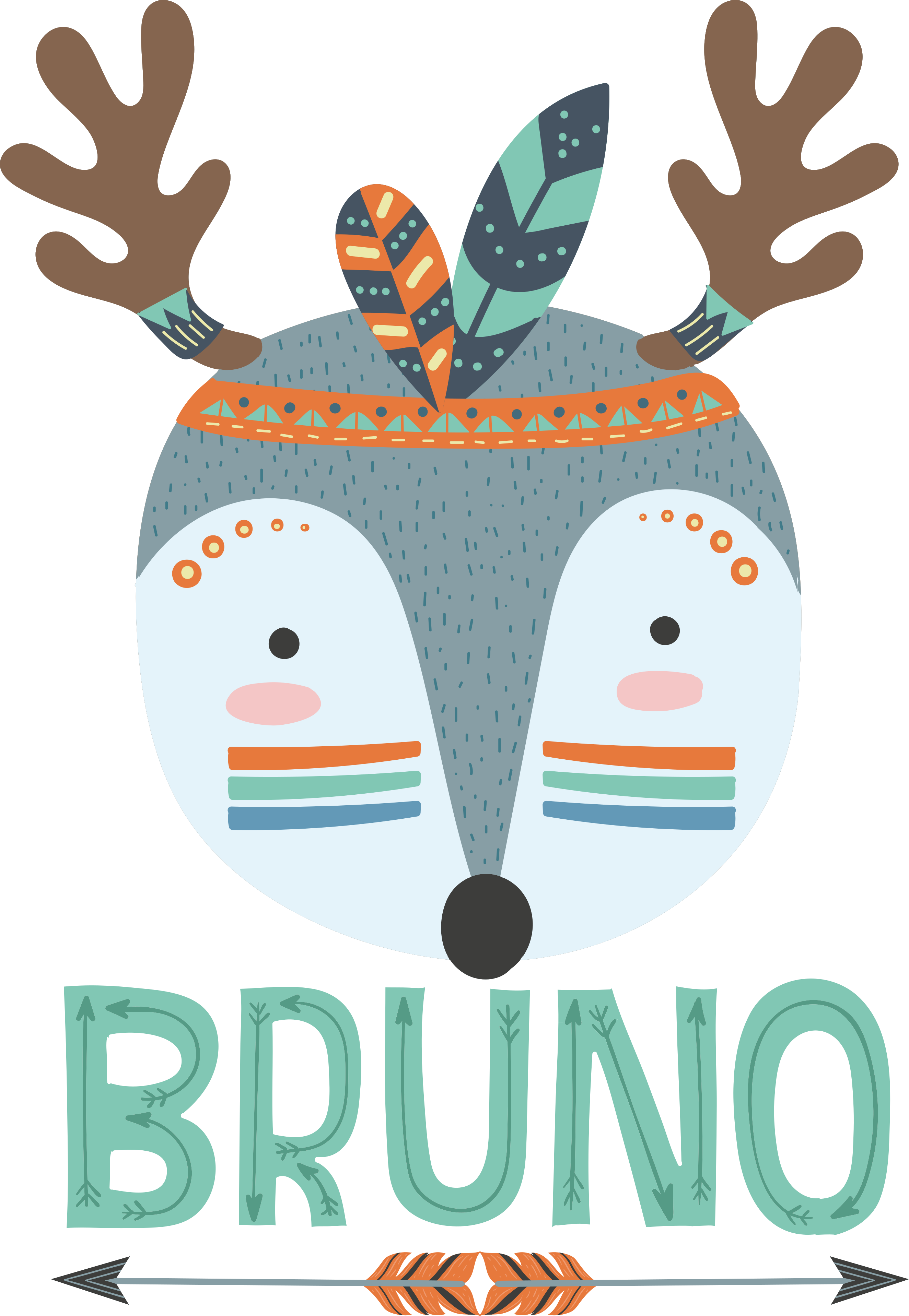 Alfombra vinílica animales ciervo nórdico con nombre - TenVinilo