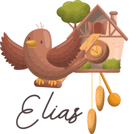 Alfombra vinílica animales reloj cucú personalizable - TenVinilo