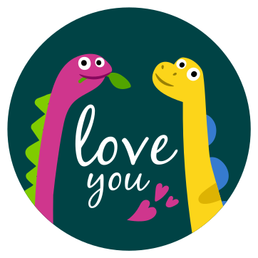 Alfombra vinílica animales amor de dinosaurio tierno - TenVinilo