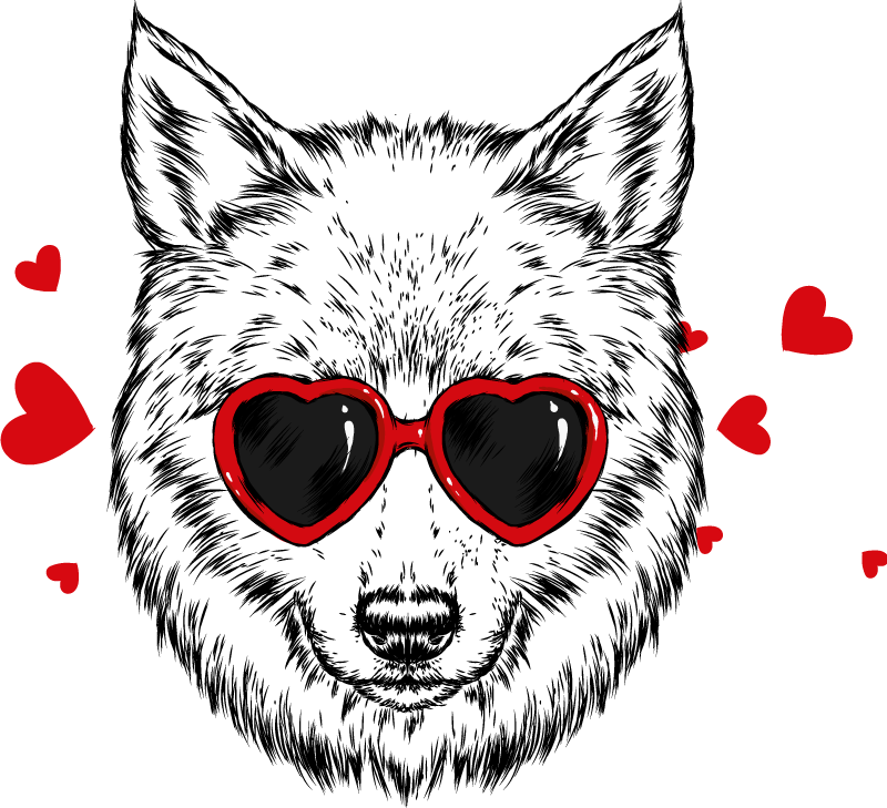 Alfombra vinílica animales emblema de lobo juguetón - TenVinilo