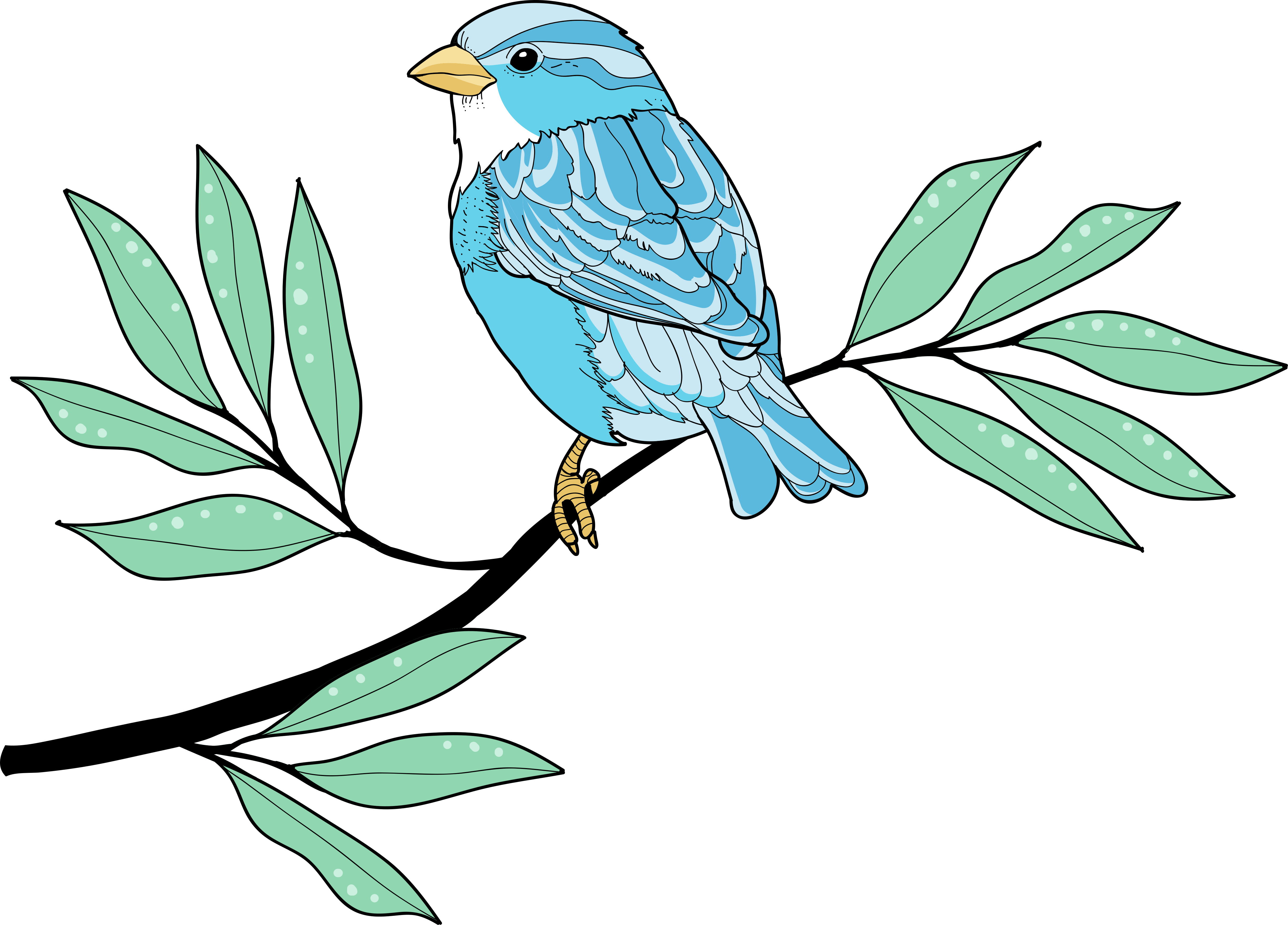 Alfombra vinílica animales aves con plumas azules - TenVinilo