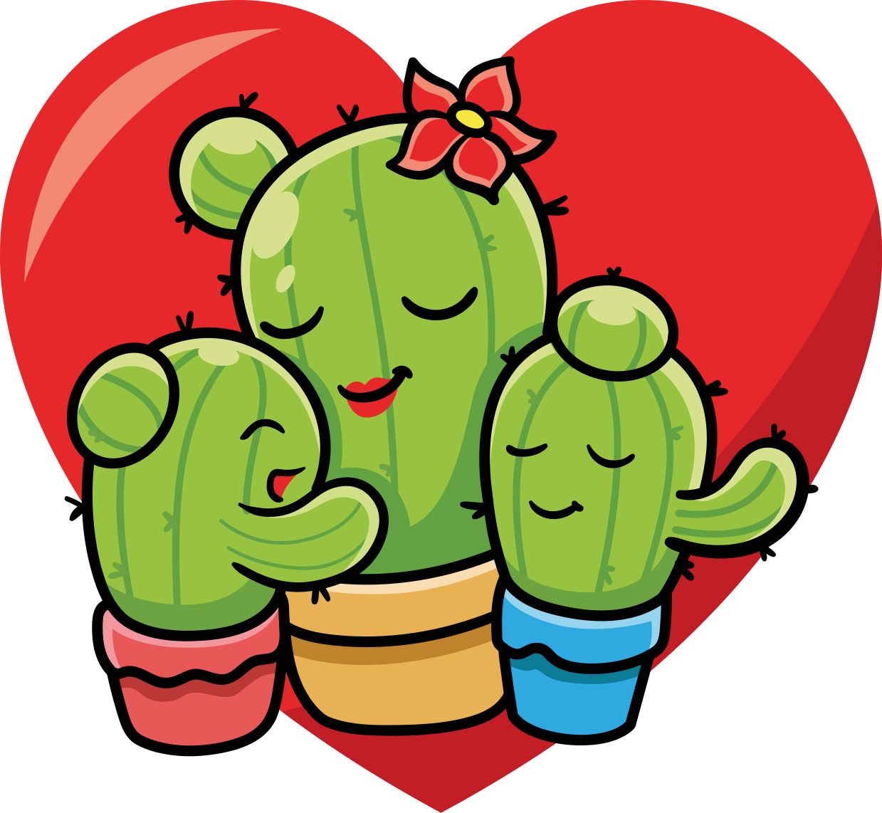 Alfombra vinílica animales familia de cactus amor - TenVinilo