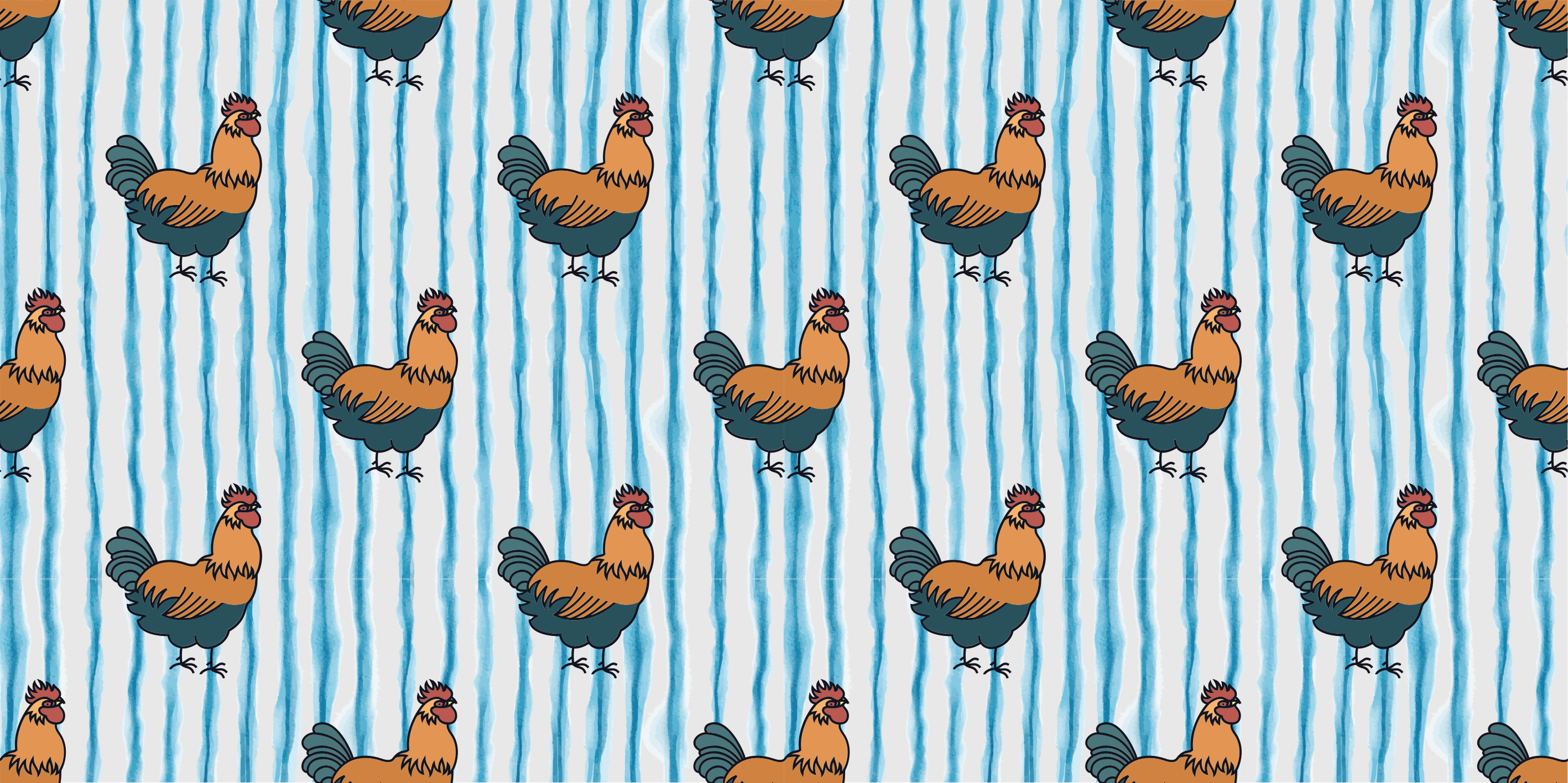 Alfombra vinílica animales con diseño de gallina encantadora - TenVinilo