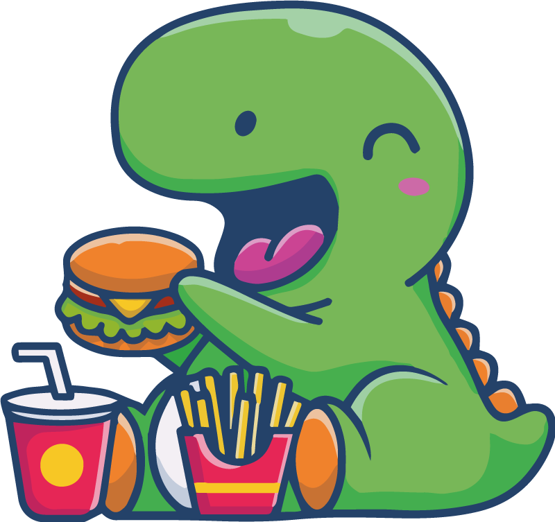 Alfombra vinílica animales dinosaurio verde feliz - TenVinilo