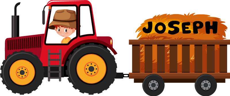 Alfombra vinílica animales tractor con heno - TenVinilo