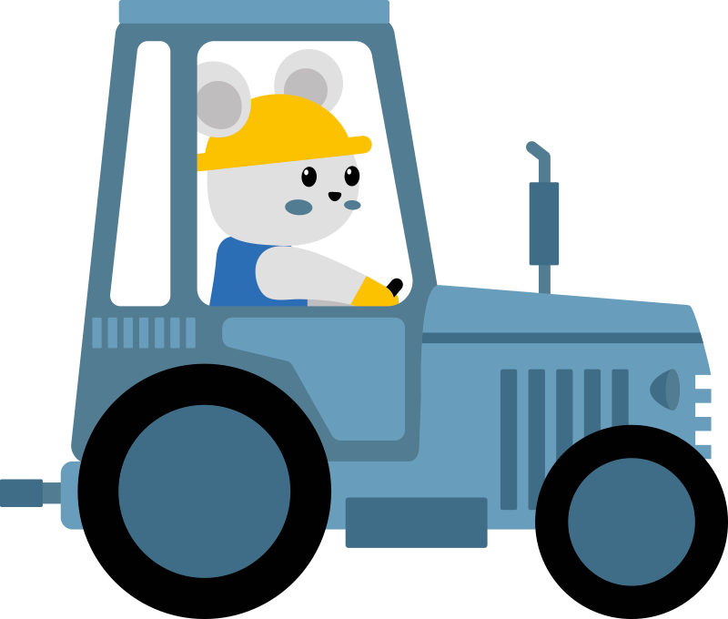 Alfombra vinílica animales oso granjero adorable - TenVinilo