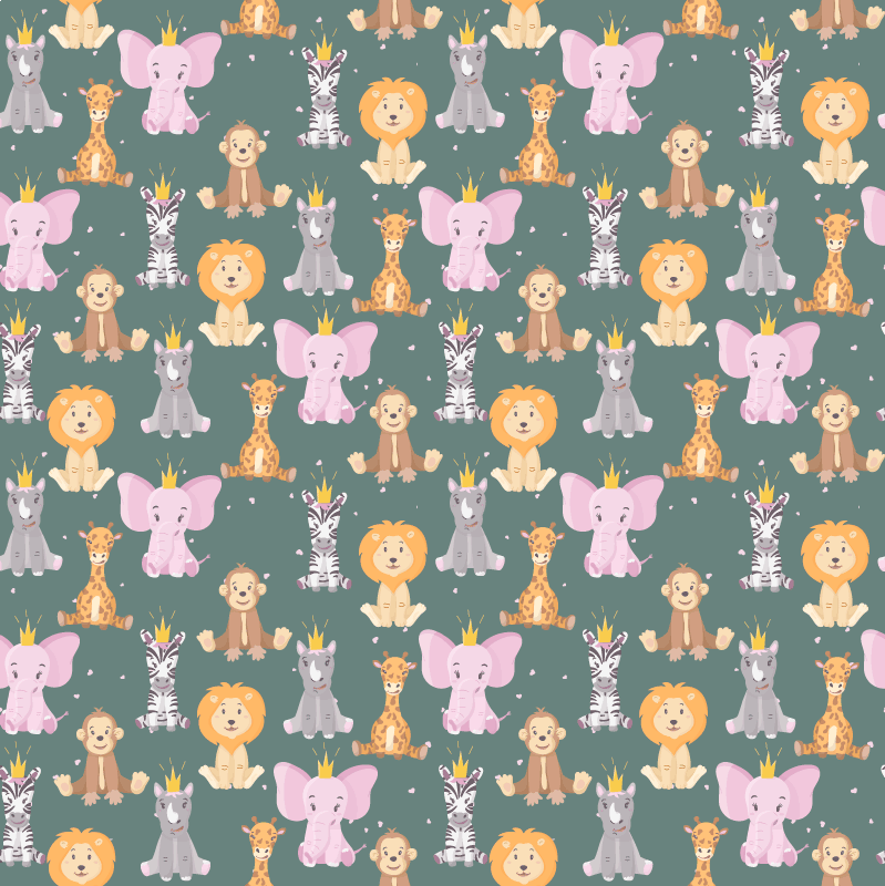 Alfombra vinílica animales rasgos encantadores - TenVinilo