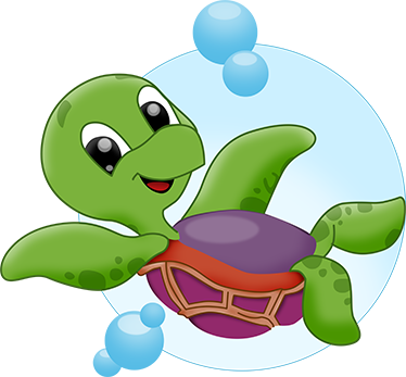 Alfombra vinílica animales tortuguita jugando - TenVinilo