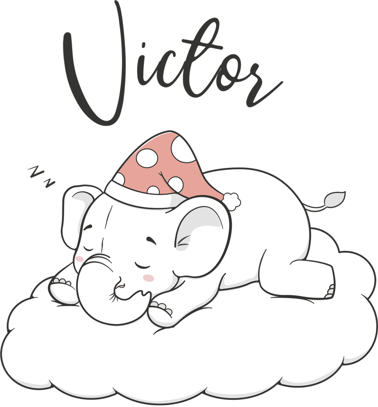 Alfombra vinílica animales elefante en las nubes - TenVinilo