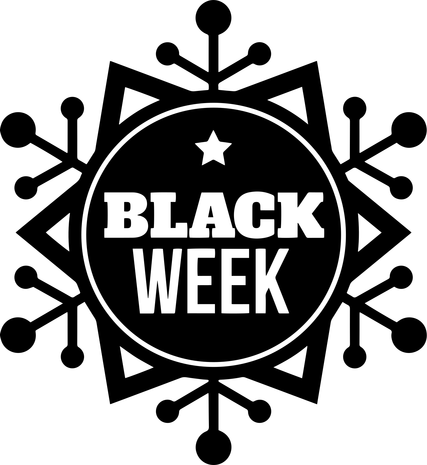 Alfombra vinílica black friday copo de nieve black week - TenVinilo