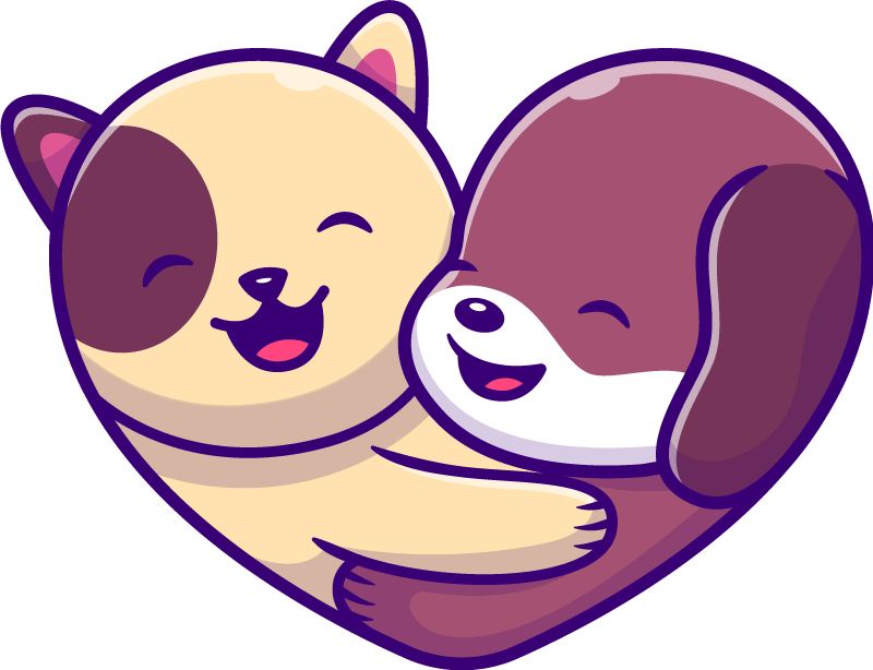 Alfombra vinílica animales abrazo de animales lindos - TenVinilo