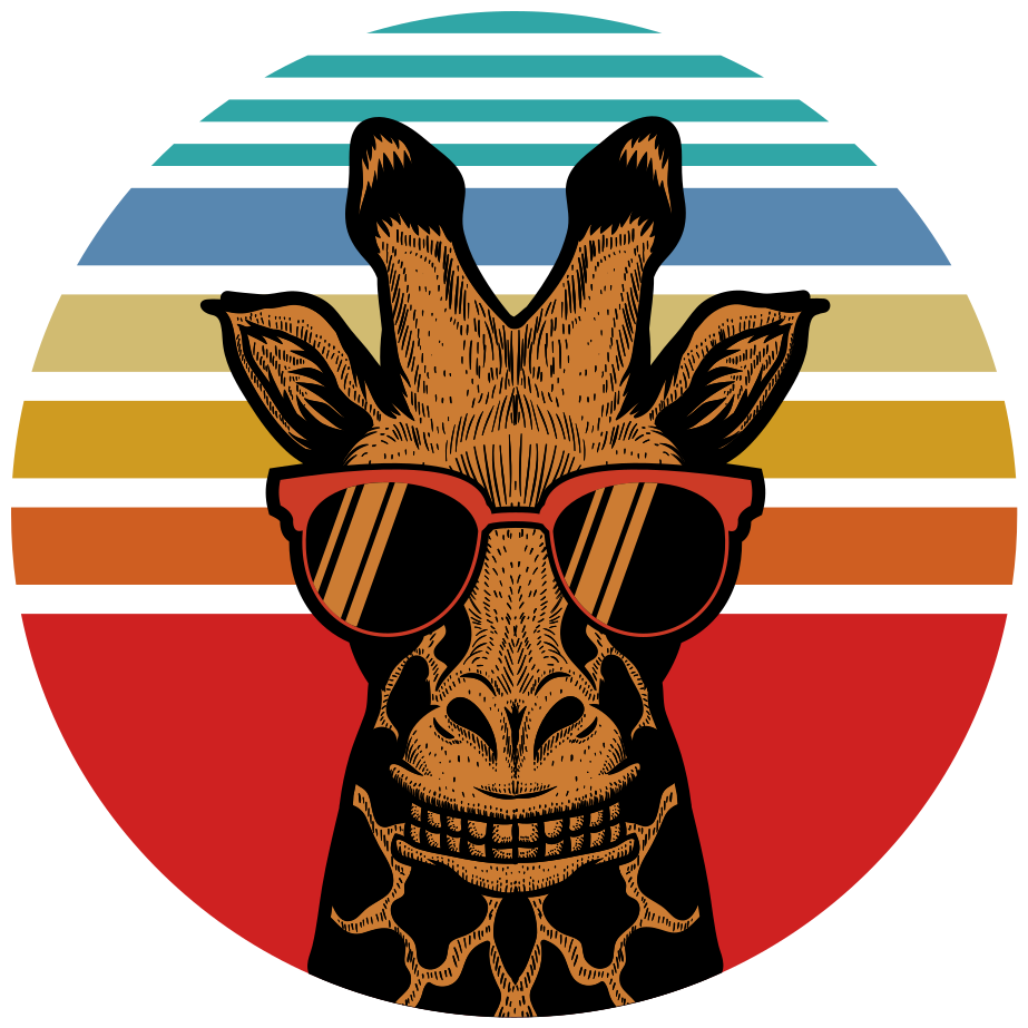 Alfombra vinílica animales giraffe con gafas de sol - TenVinilo