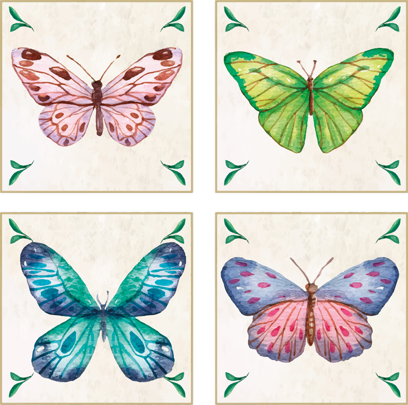 Alfombra vinílica animales diseños de mariposas vivas - TenVinilo