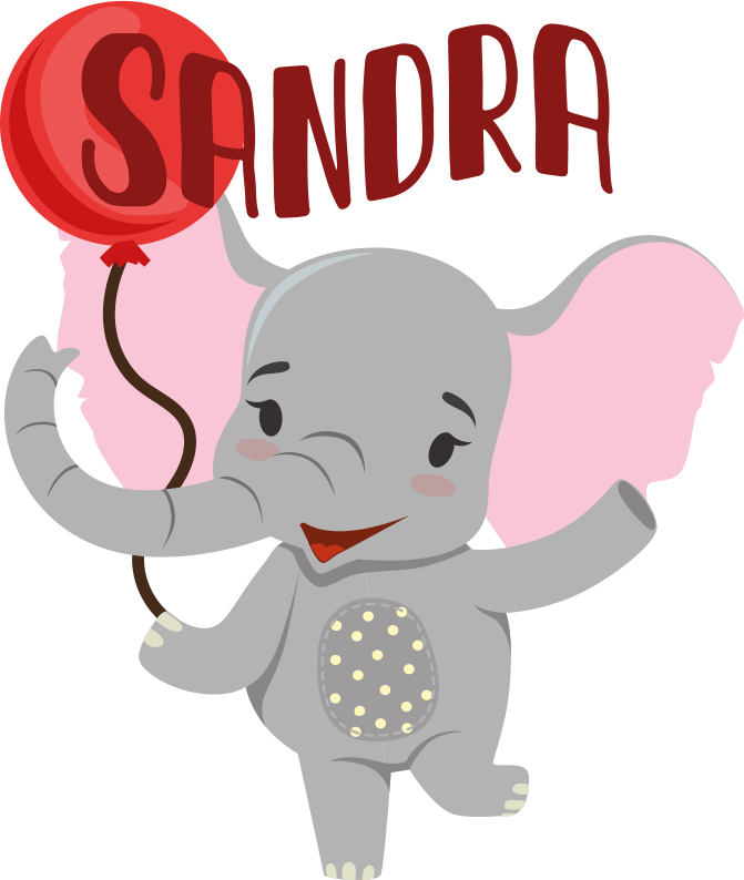 Alfombra vinílica animales elefante y globo - TenVinilo