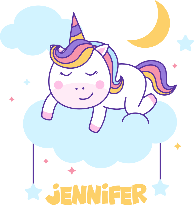 Alfombra vinílica animales unicornio dormido arcoíris - TenVinilo