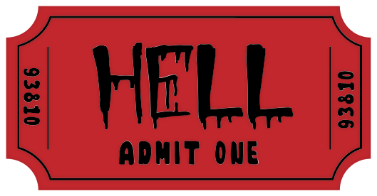 Alfombra vinílica halloween ticket al infierno - TenVinilo