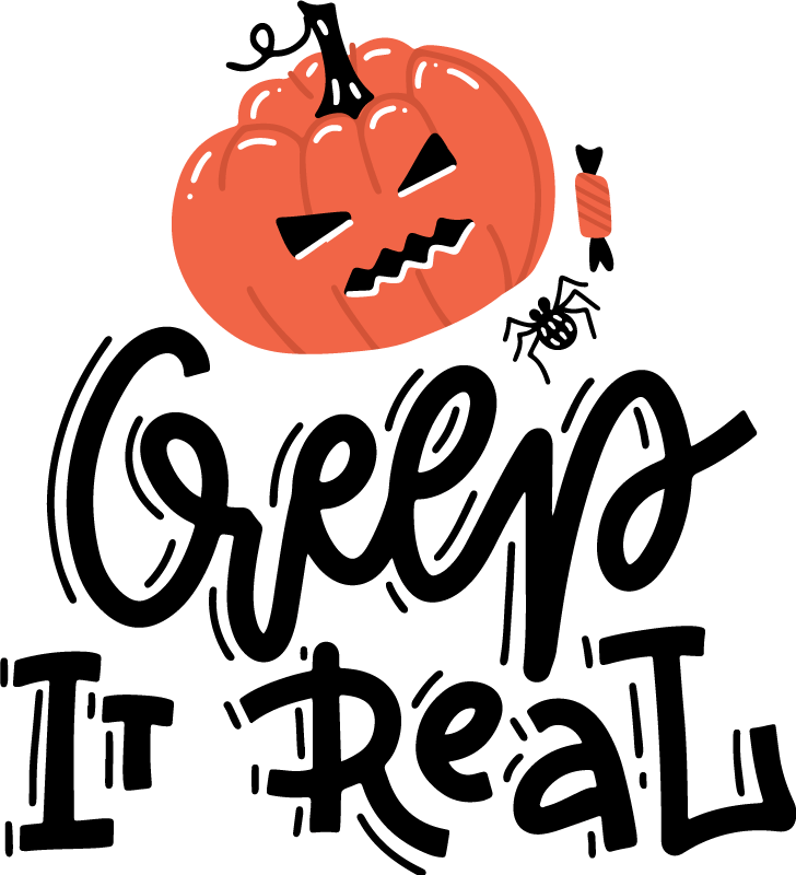 Alfombra vinílica halloween diseño de calabaza terrorífica - TenVinilo