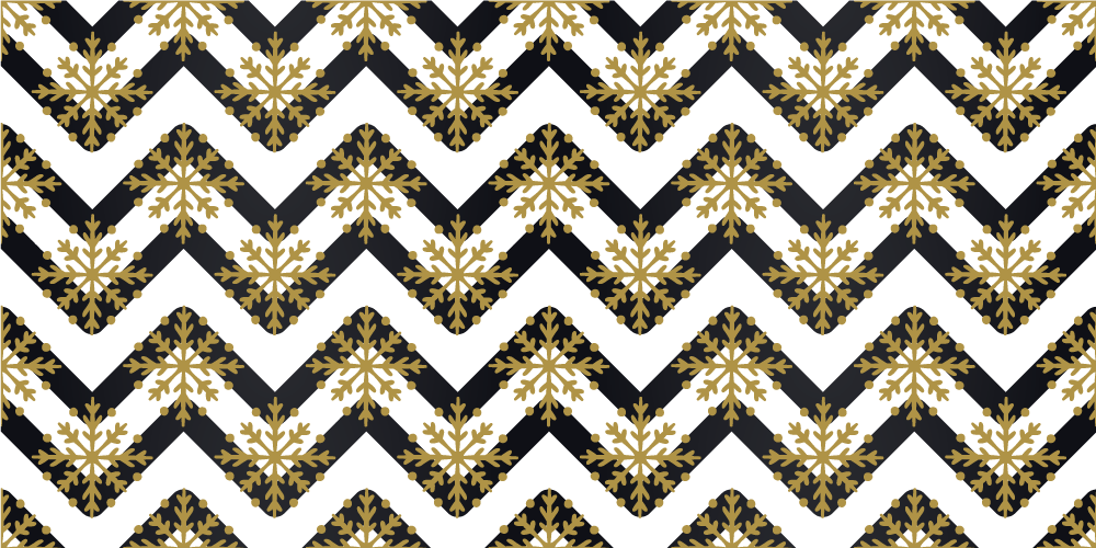 Alfombra vinílica navidad copos dorados en zig zag - TenVinilo