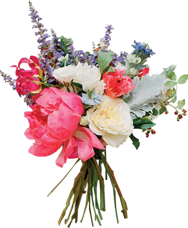 Alfombra vinílica flores ramo geométrico - TenVinilo