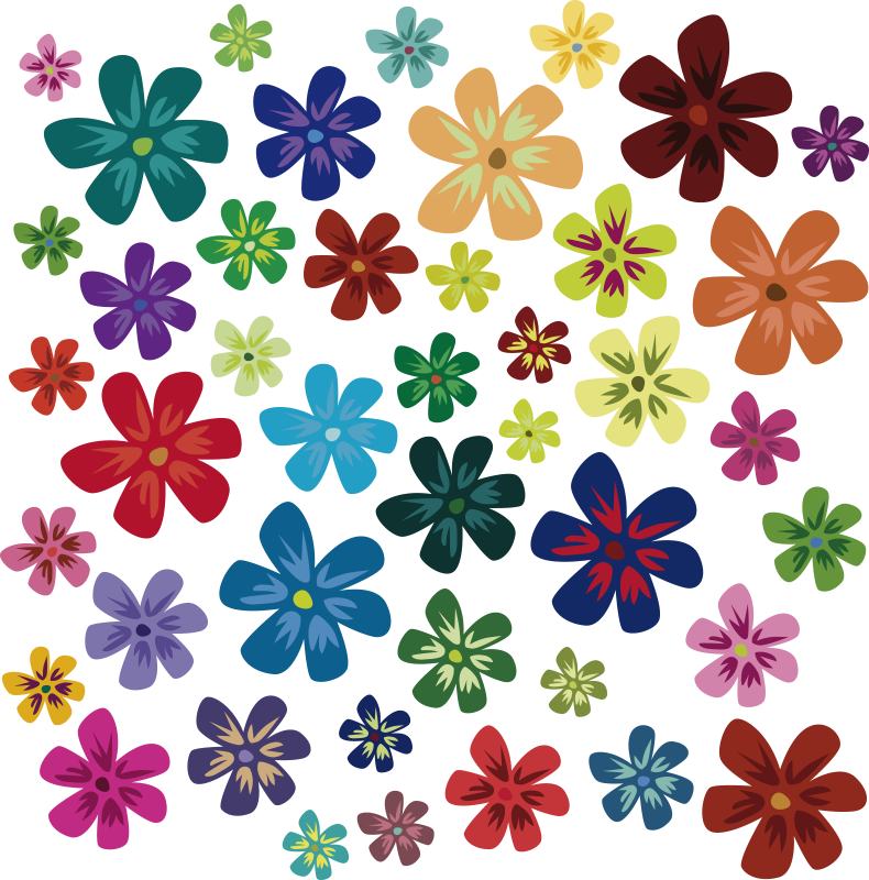 Alfombra vinílica flores lámina de flores de color - TenVinilo