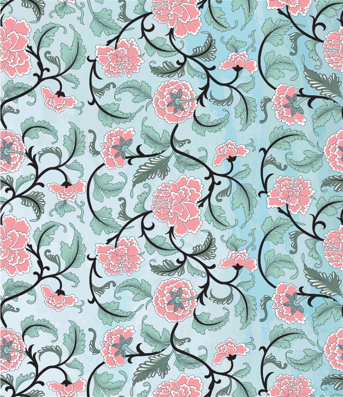 Alfombra vinílica flores película decorativa japonesa - TenVinilo