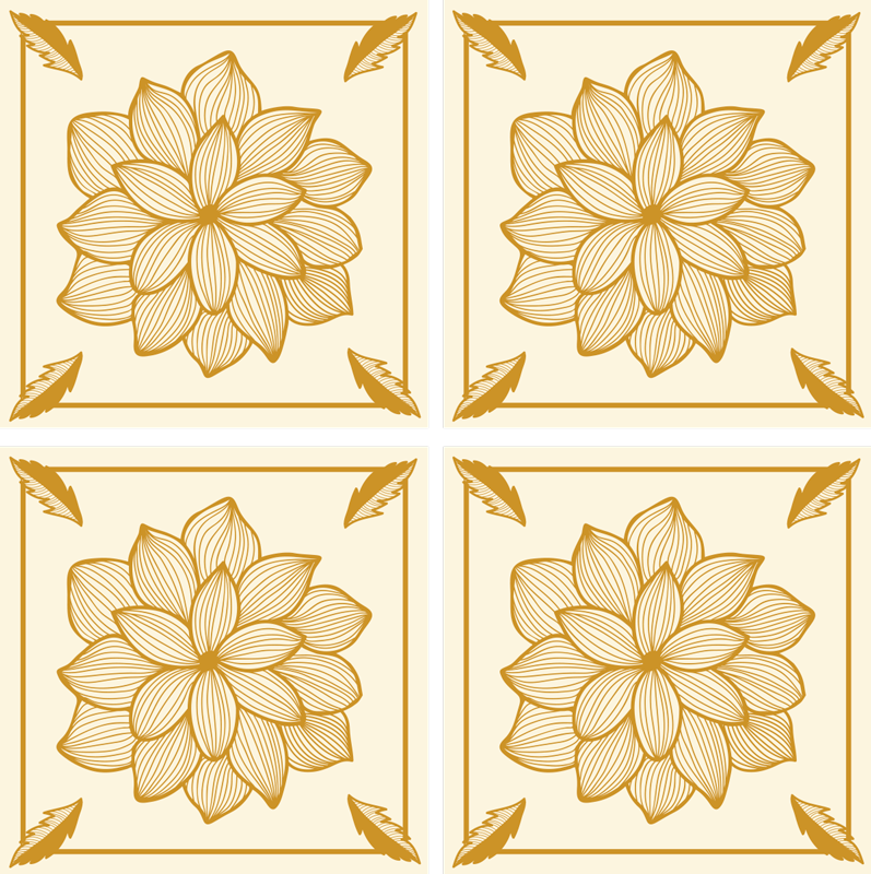 Alfombra vinílica flores paisley floral bandada - TenVinilo