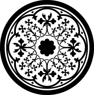 Alfombra vinílica flores rosetón gótico - TenVinilo