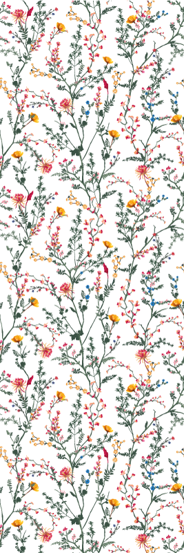 Alfombra vinílica flores jardín minimalista delgado - TenVinilo