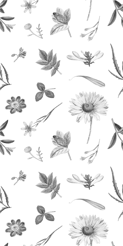 Alfombra vinílica flores primavera gris - TenVinilo