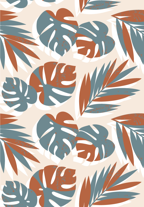 Alfombra vinílica flores plantas monstruo verde para vidrio - TenVinilo