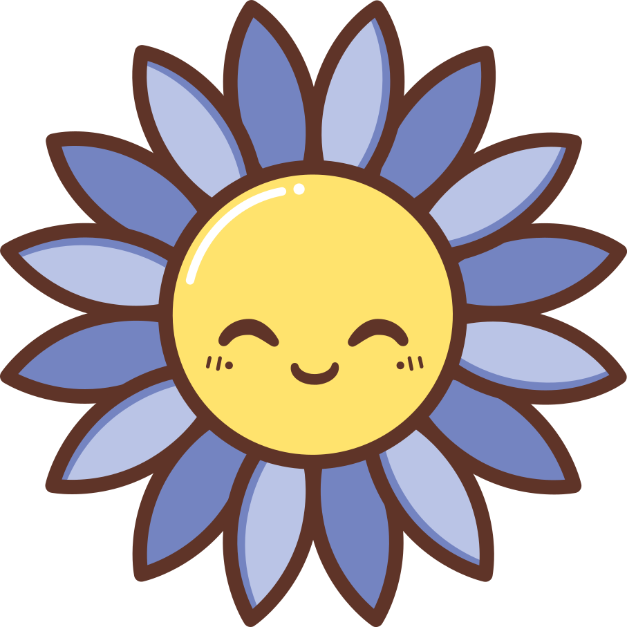 Alfombra vinílica flores silueta flor morada feliz - TenVinilo