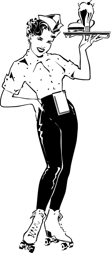 Alfombra vinílica cocina camarera vintage - TenVinilo