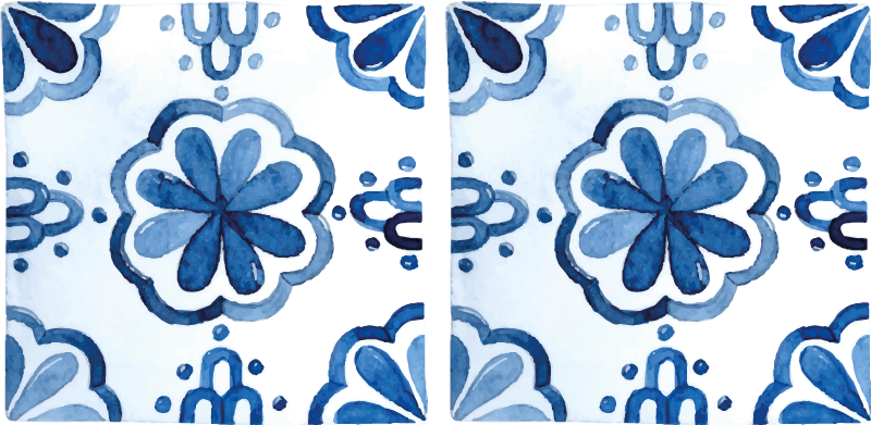 Alfombra vinílica comedor patrones de baldosas florales - TenVinilo