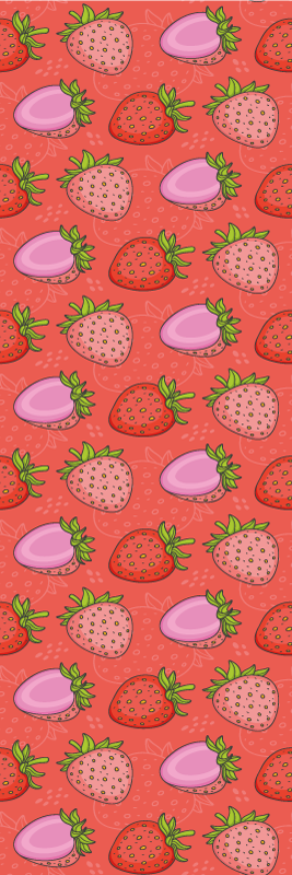Alfombra vinílica cocina fresas rojas y rosas - TenVinilo