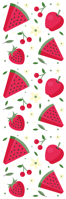Alfombra vinílica cocina patrón de diferentes frutas - TenVinilo
